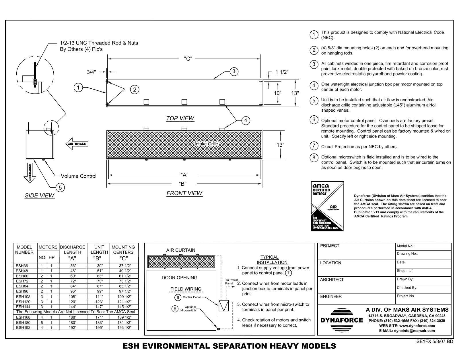 Mars Air ESH36 User Manual