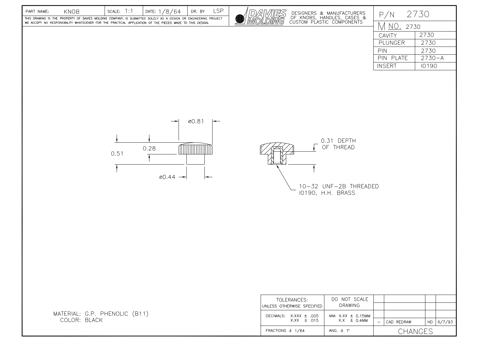 Davies Molding 2730-B Reference Drawing