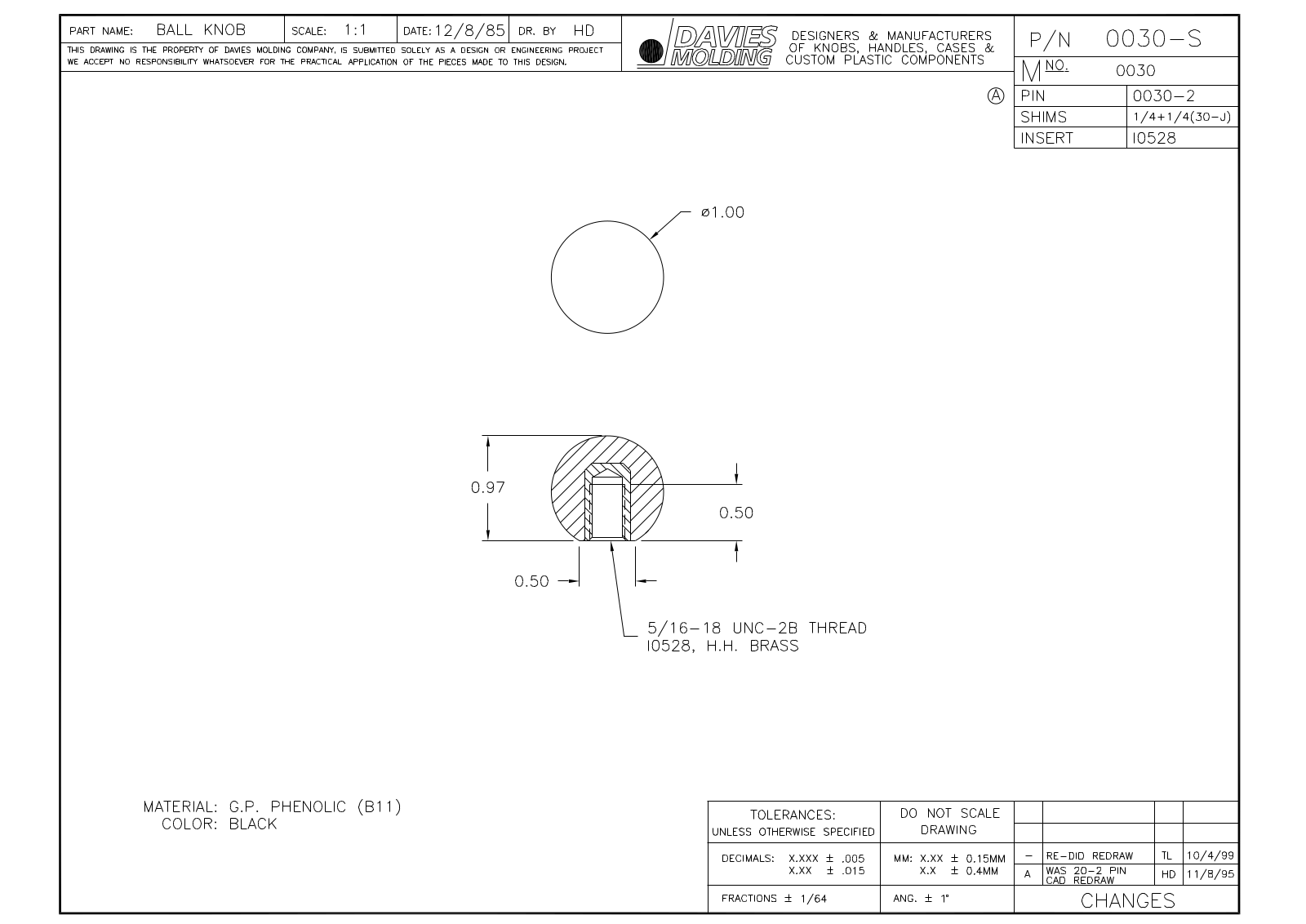 Davies Molding 0030-S Reference Drawing