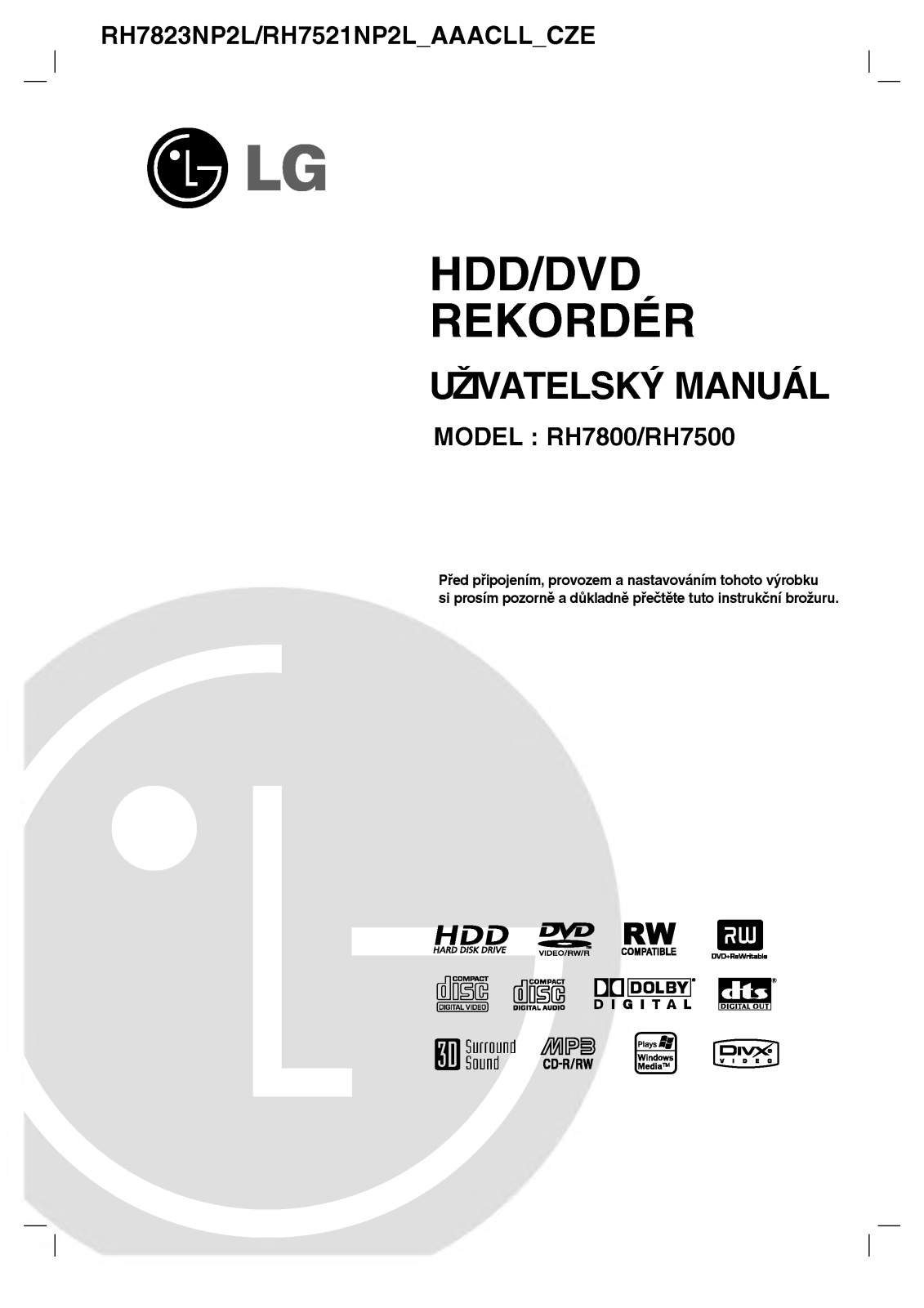 Lg RH7800, RH7500 User Manual