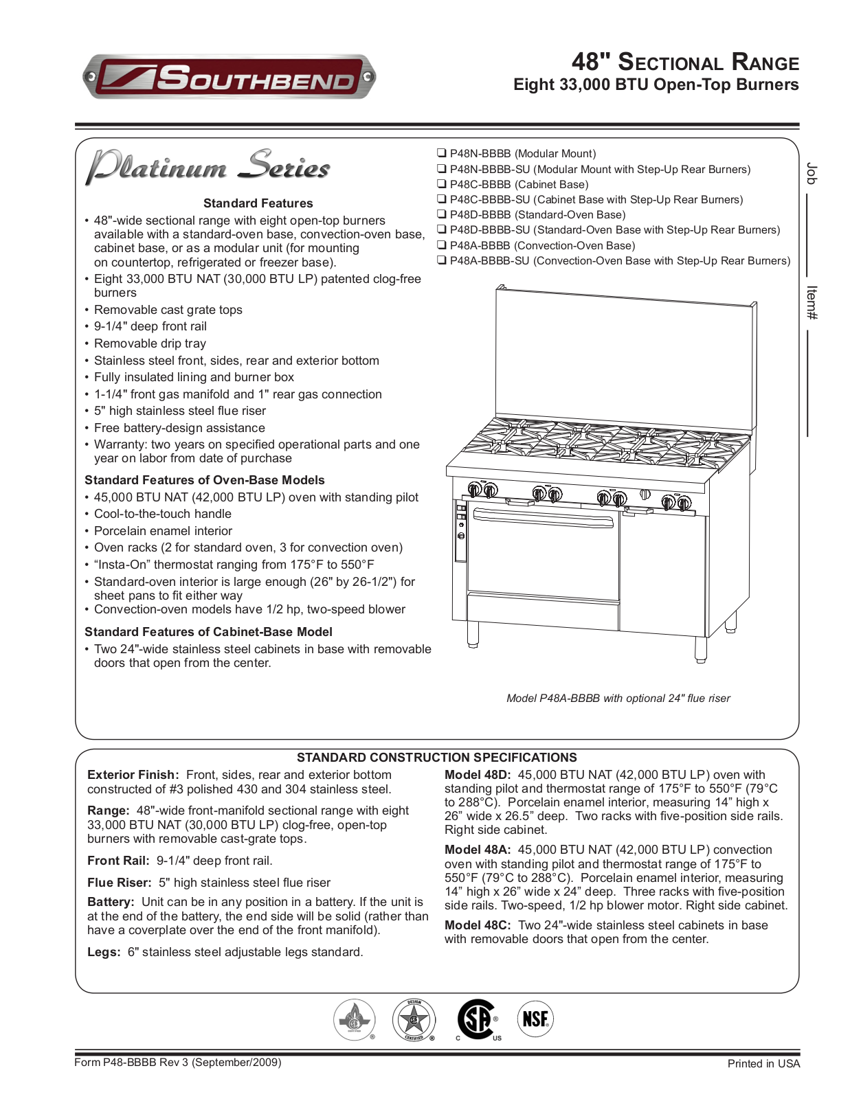 Southbend P48N-BBBB, P48C-BBBB, P48D-BBBB General Manual