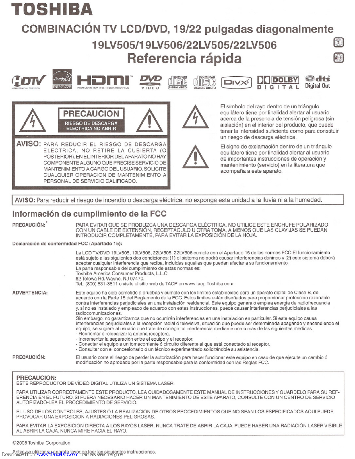 Toshiba 19LV505 - 19