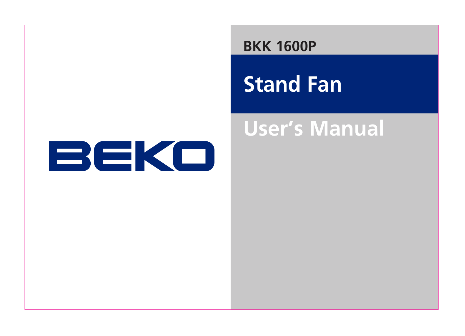 Beko BKK 1600 P User Manual