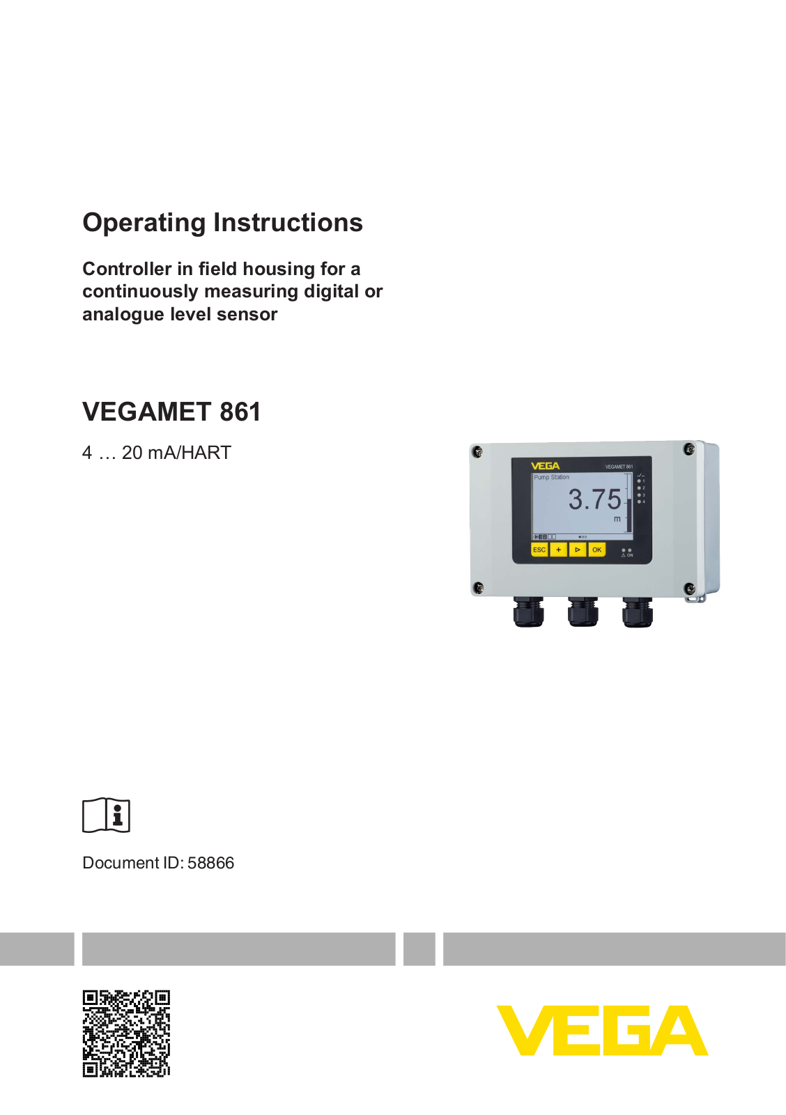 VEGA VEGAMET 861 Operating Instructions