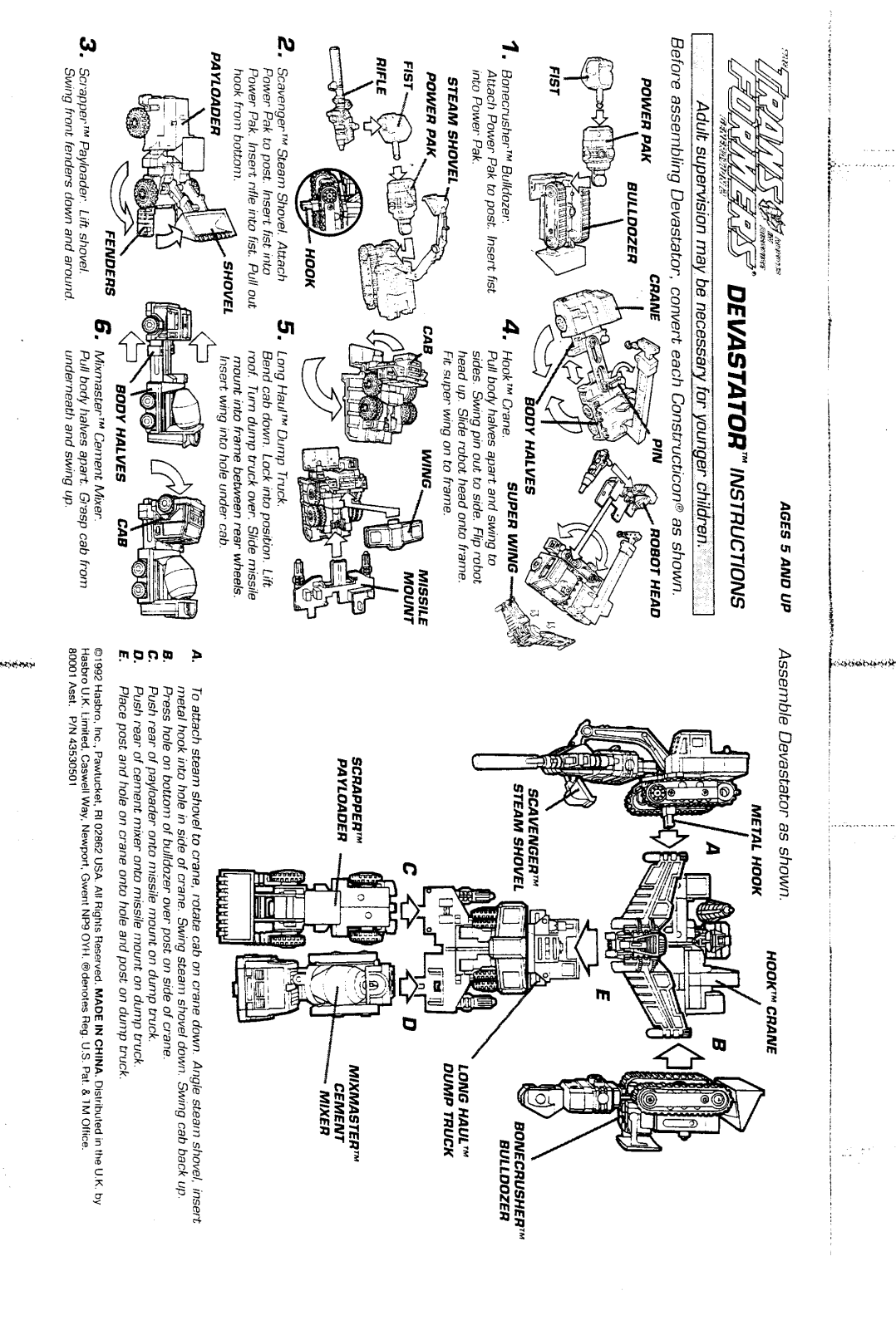 HASBRO Transformers Devastator User Manual