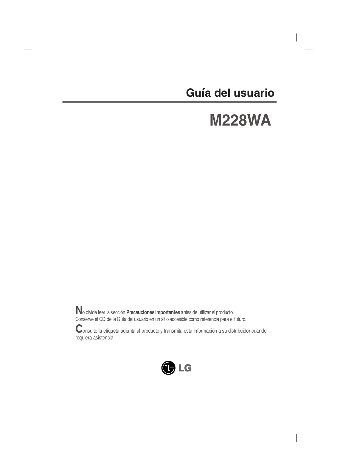 LG M198WA-BM Owner's Manual