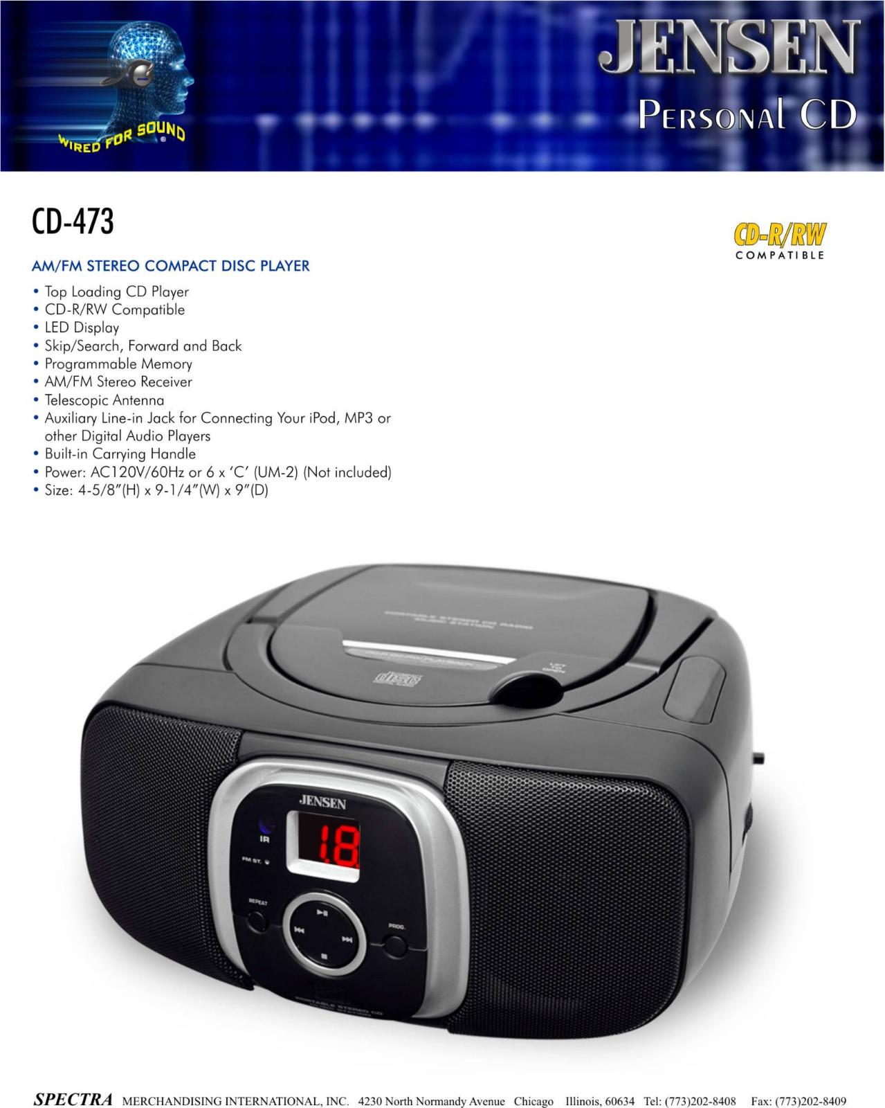 Jensen CD-473 User Manual