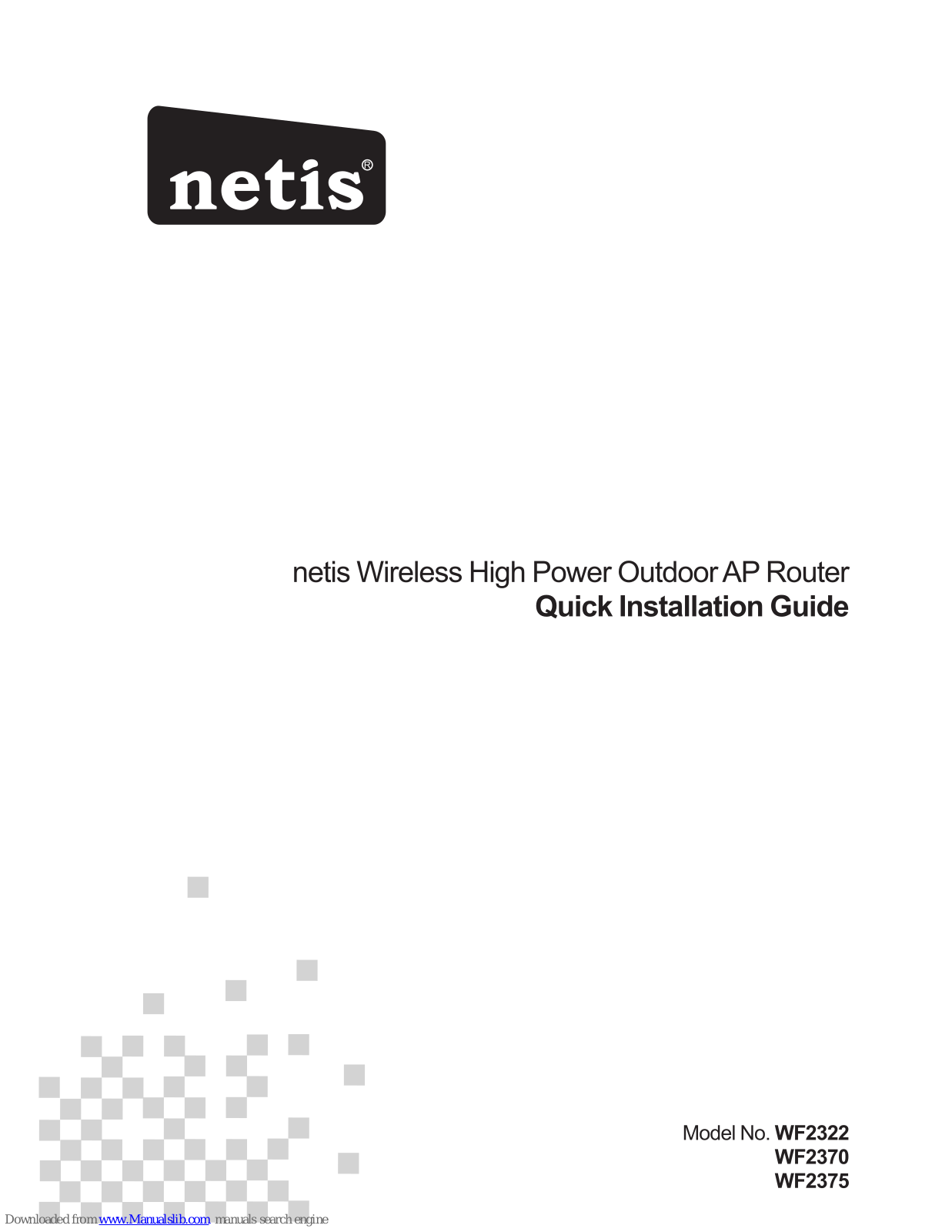 Netis WF2370, WF2375 Quick Installation Manual