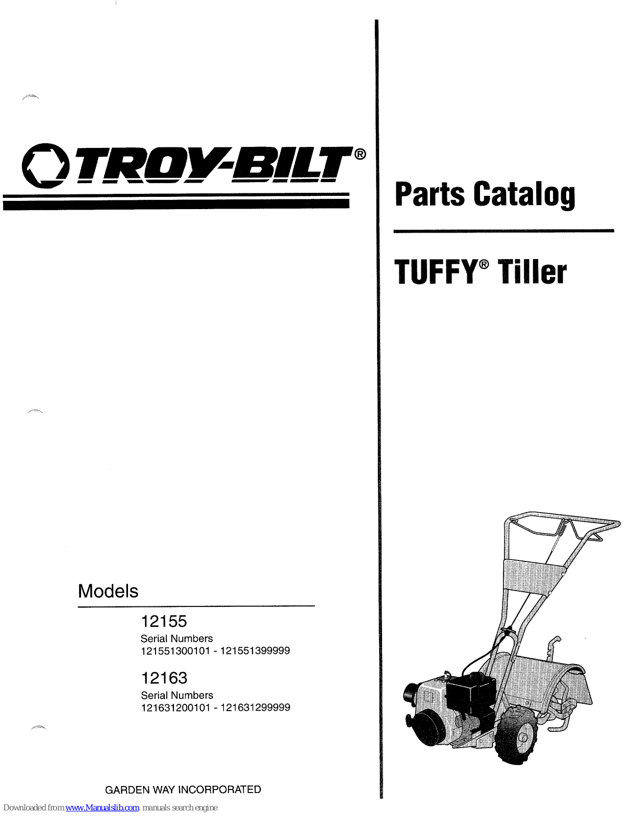 Troy-Bilt Tuffy 12163, Tuffy 12155 Parts Catalog