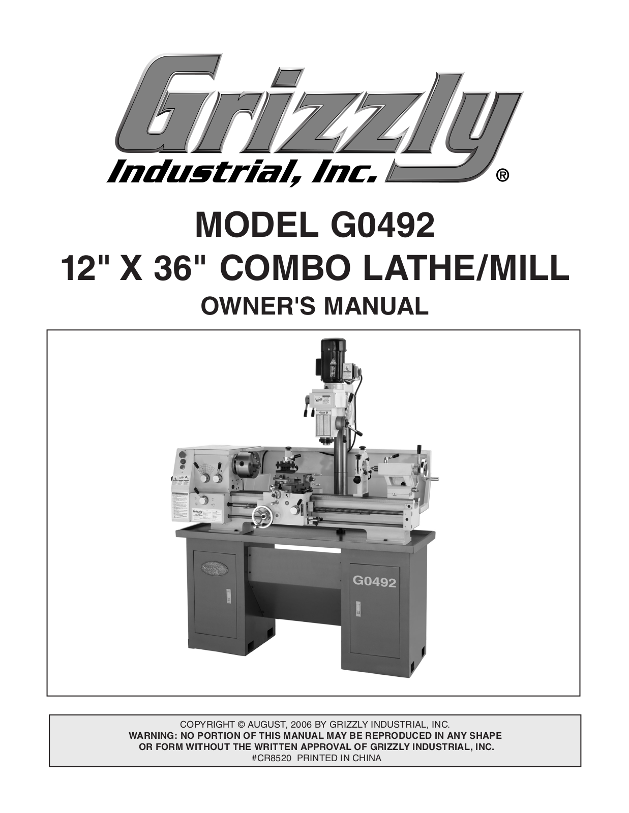 Grizzly G0492 User Manual 2