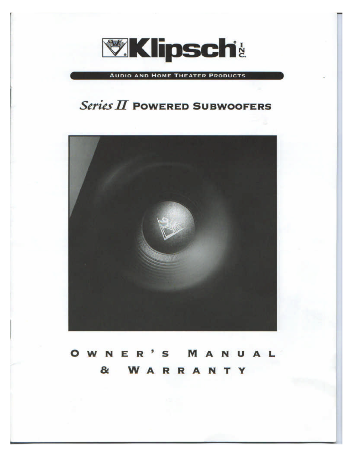 Klipsch SERIESII User Manual