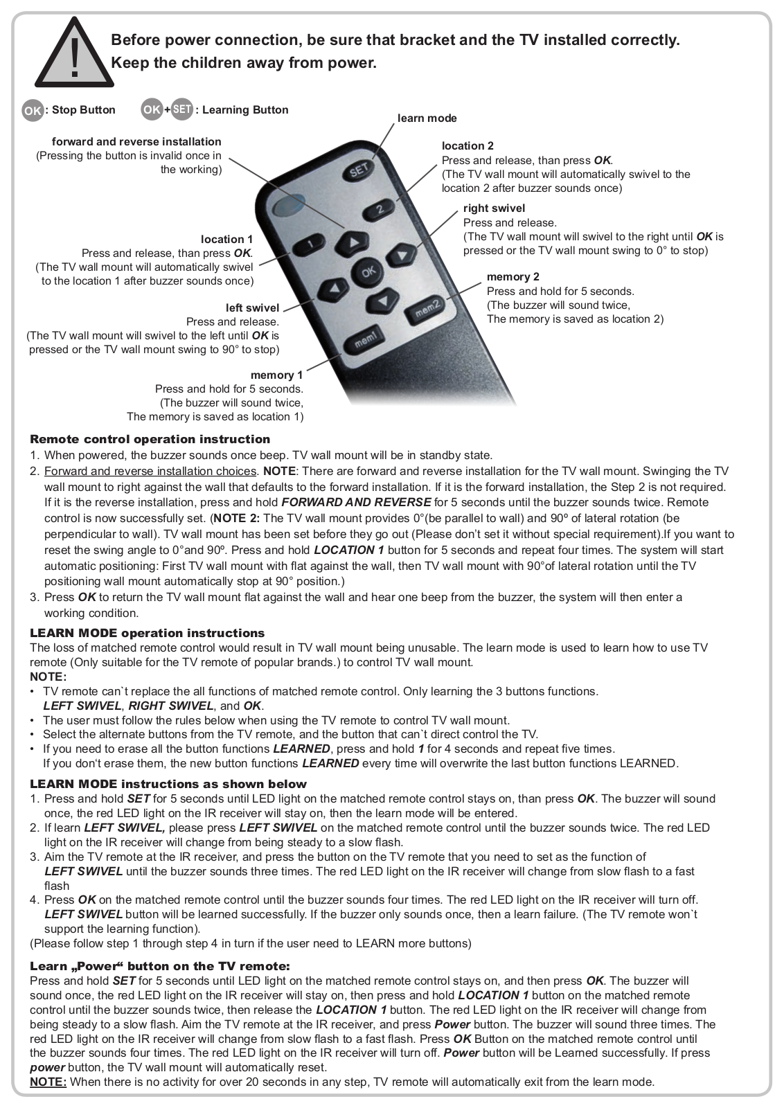 MYWALL HP29L Instructions