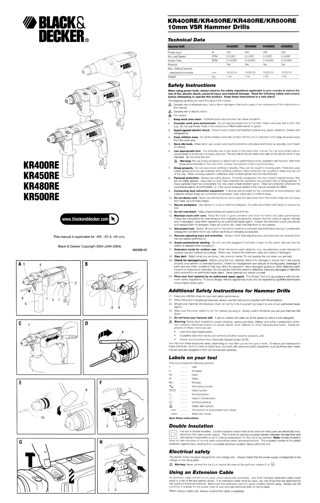 Black & Decker Kr480re Instruction Manual