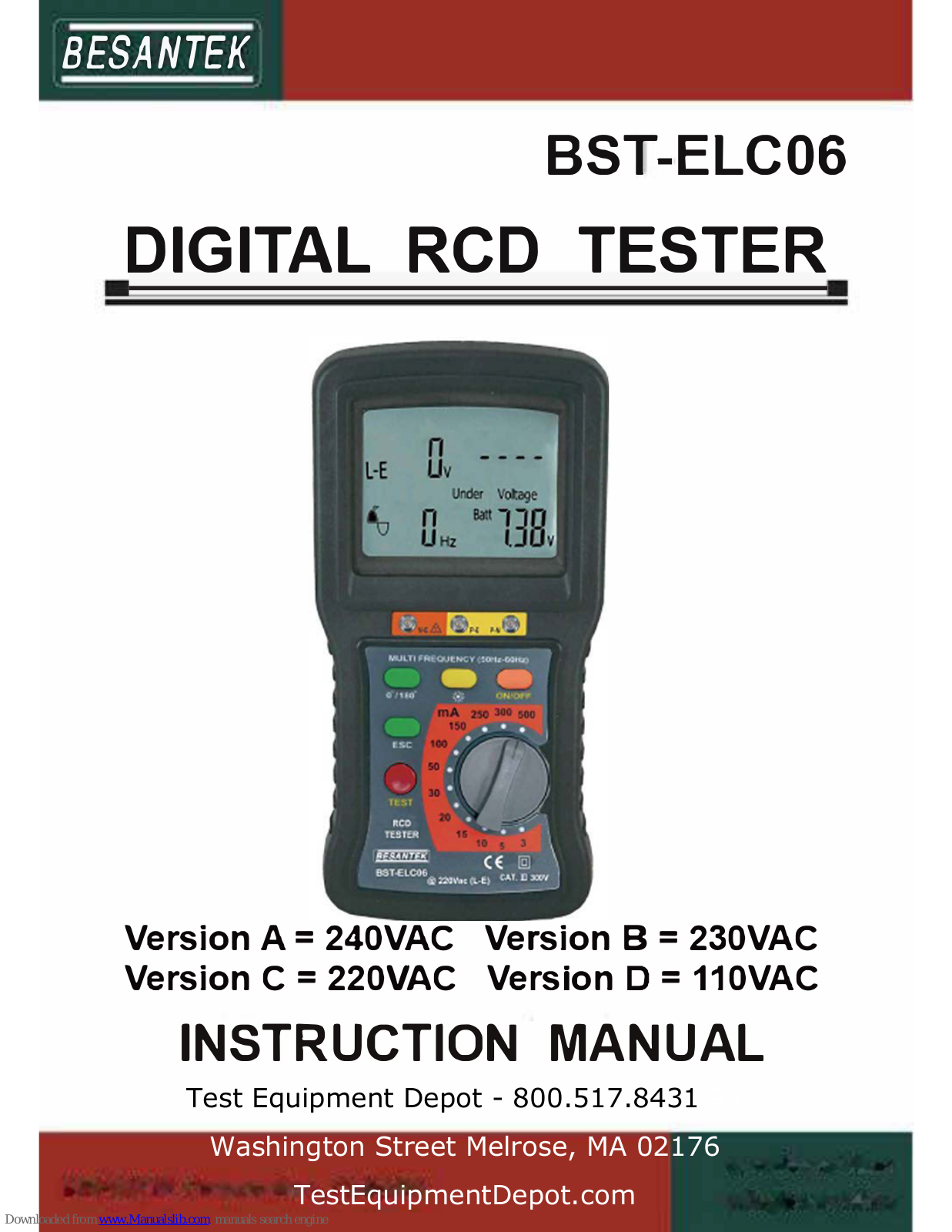 Besantek BST-ELC06 Instruction Manual