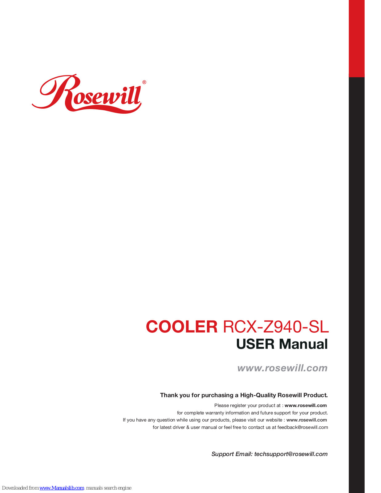 Rosewill RCX-Z940-SL V1.1 RCX-Z940-SL, RCX-Z940-SL User Manual