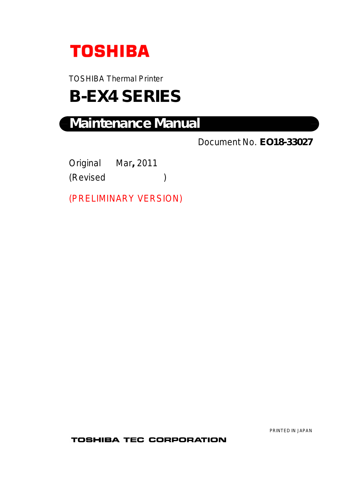 Toshiba B-EX4 User Manual