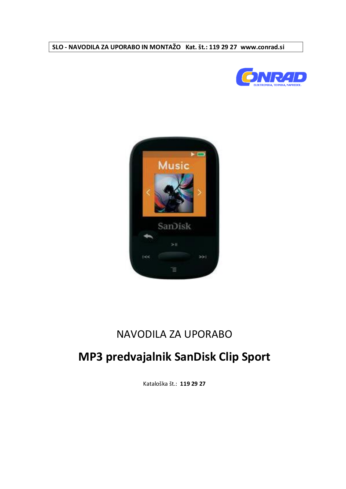 SanDisk Clip Sport User guide