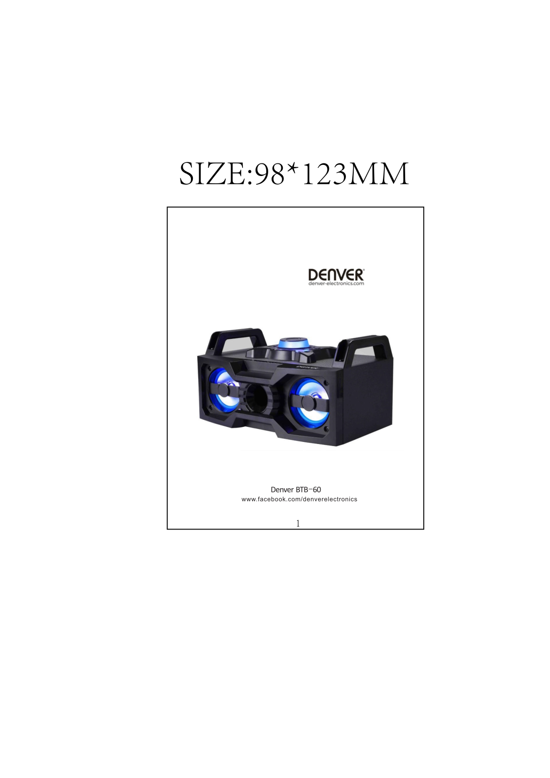 DENVER BTB-60 User manual - ManualMachine.com