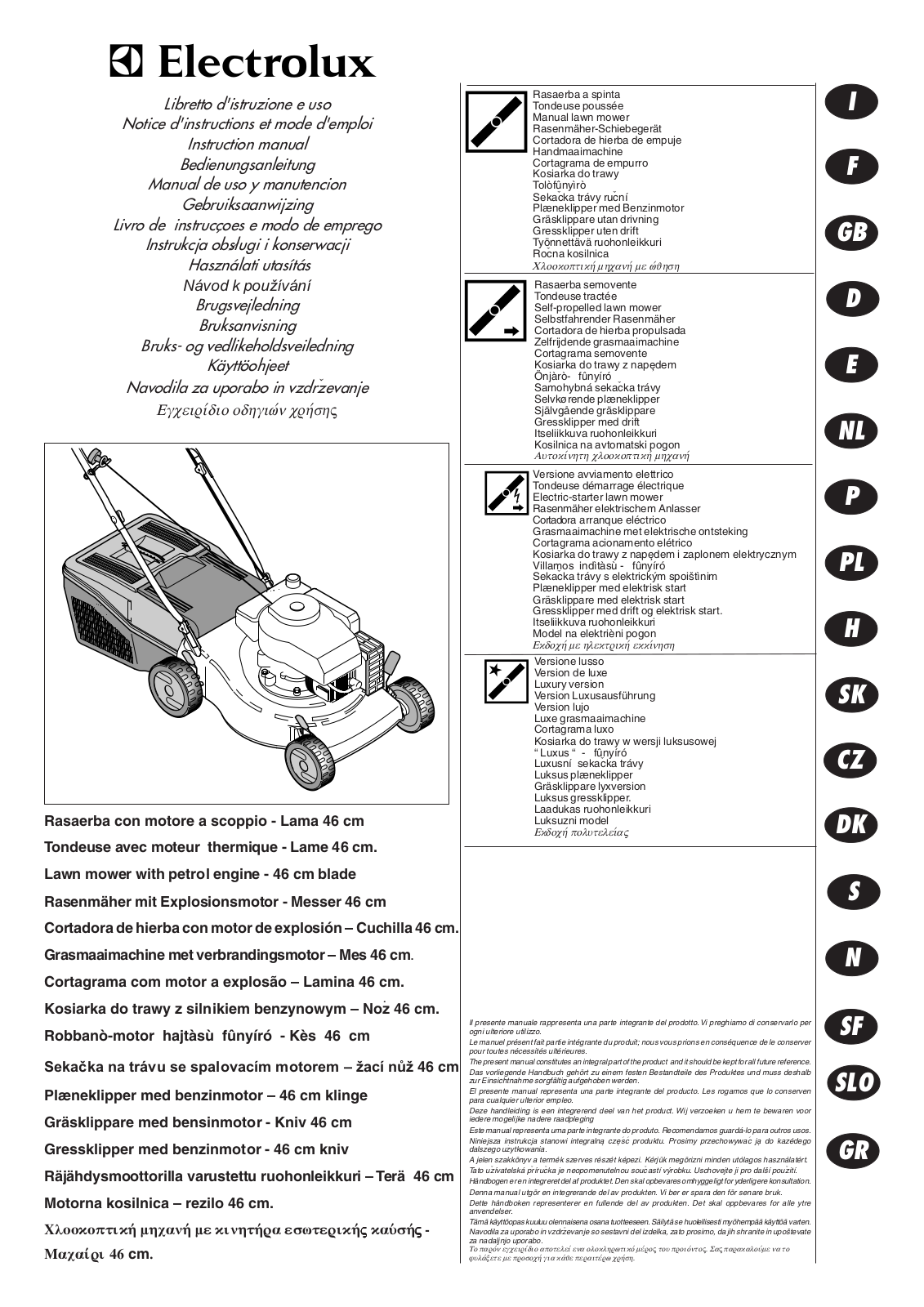 Electrolux P4046SDSPRINT, 4046P, P4046SDX, P3846S, P4046P User Manual