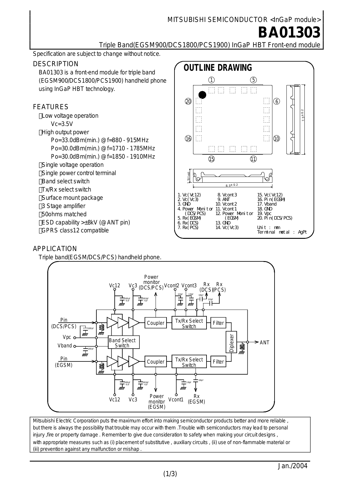 MITSUBISHI BA01303 User Manual