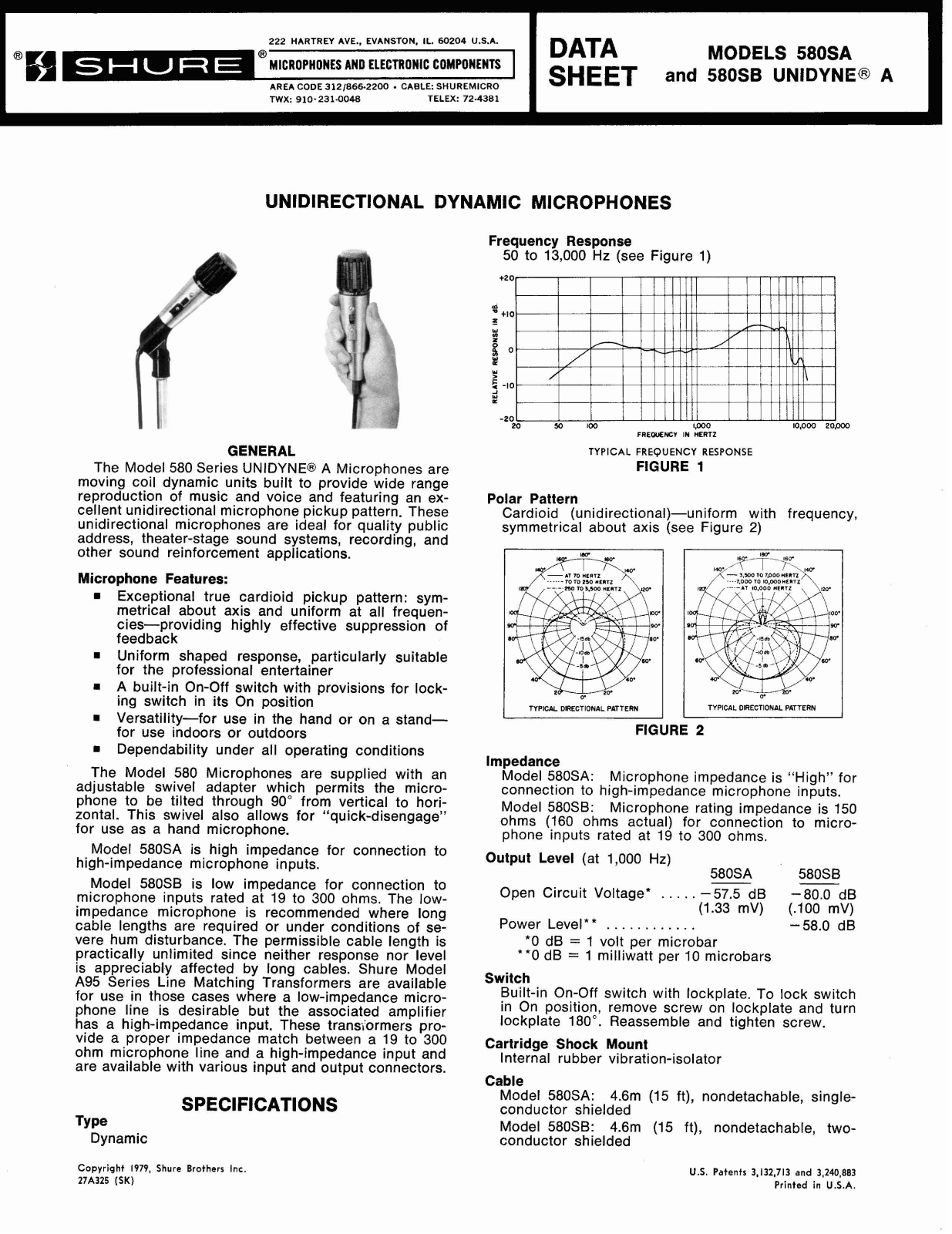 Shure 580SB, 580SA User Guide - ManualMachine.com