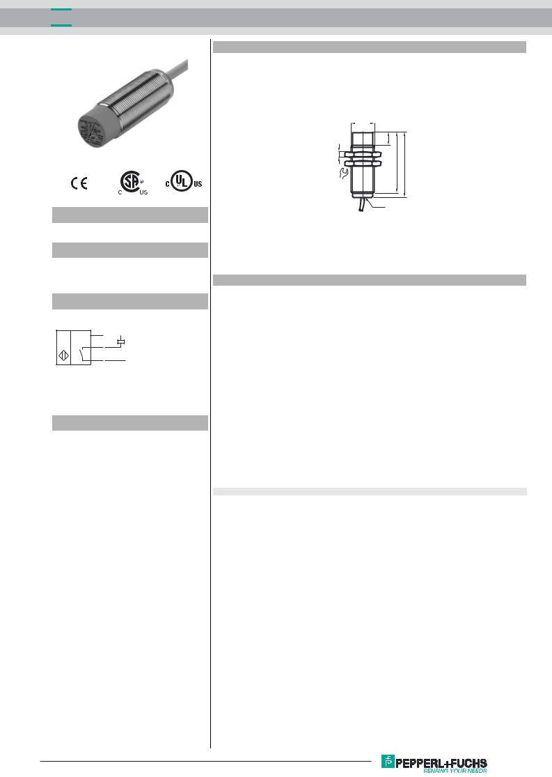 Pepperl Fuchs NBN12-18GM50-E0 Data Sheet