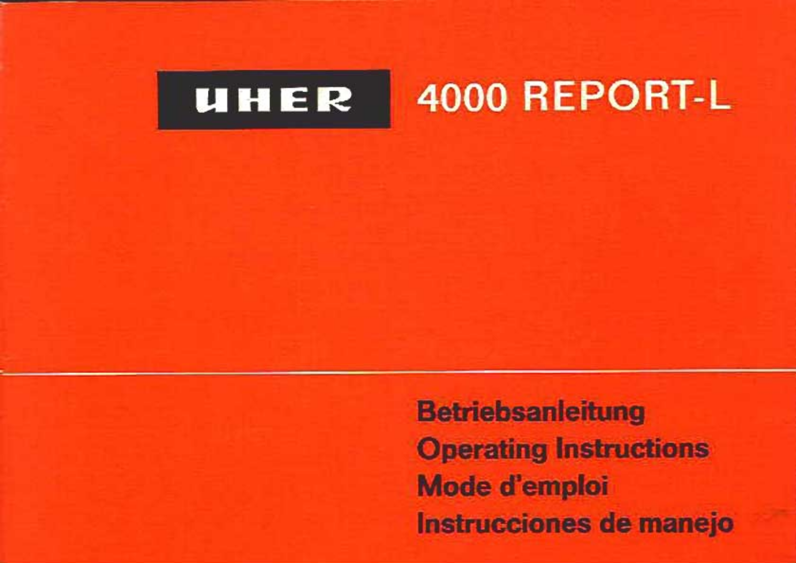 Uher 4000 Report L Owners manual