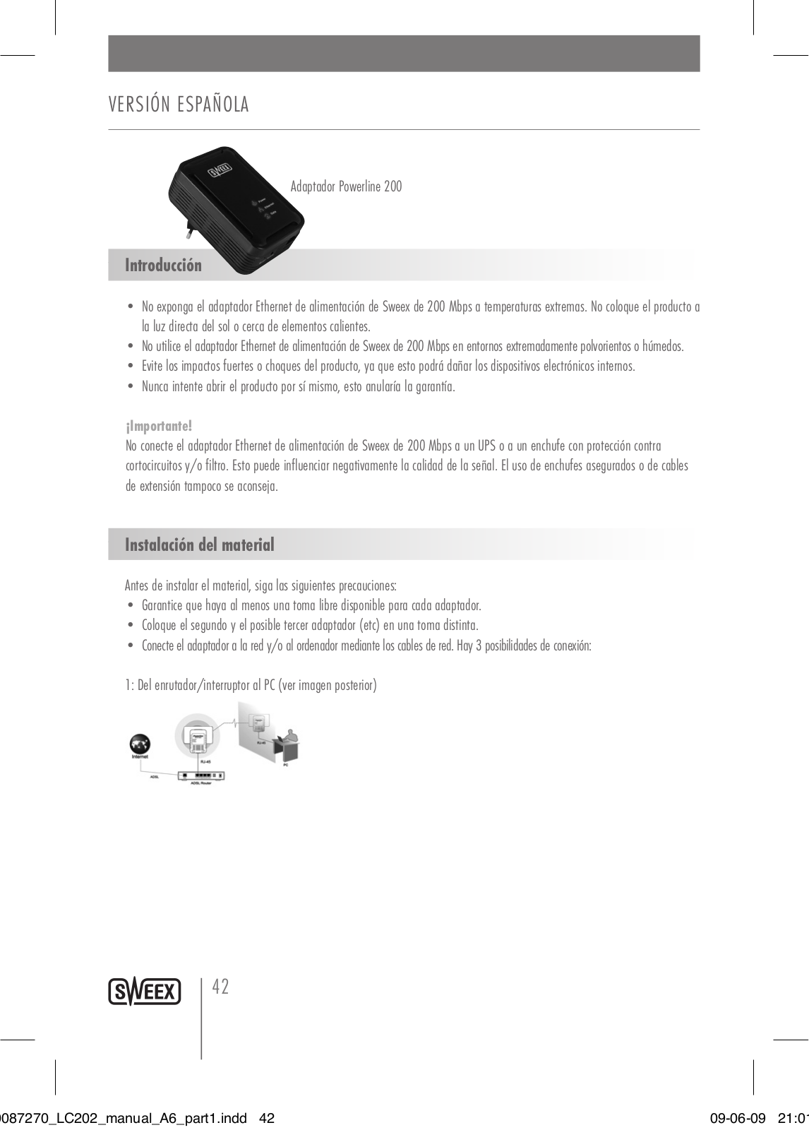 Sweex LC203 User Manual