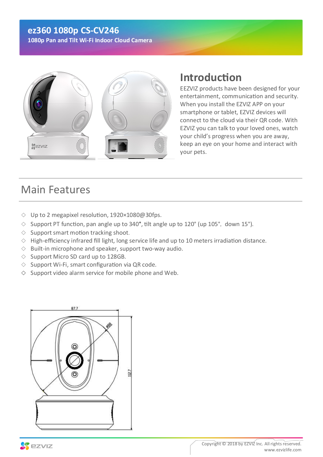 Ezviz ez360 Specification