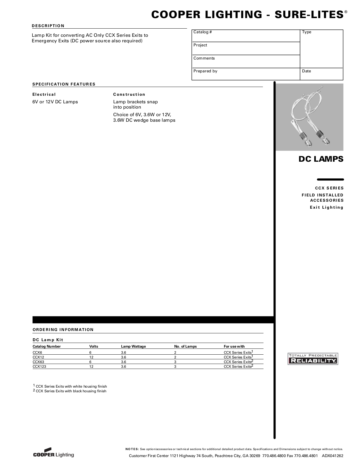 Cooper Lighting CCX User Manual