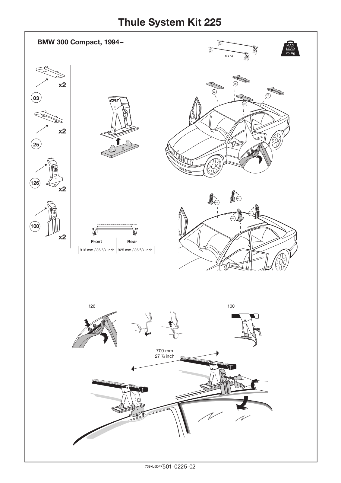 Thule 225 User Manual