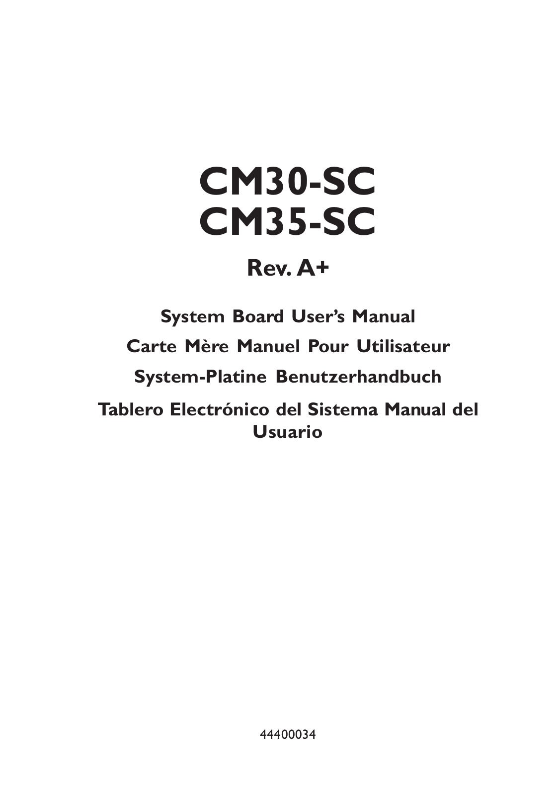 VIA Technologies CM30-SC, CM35-SC User Manual