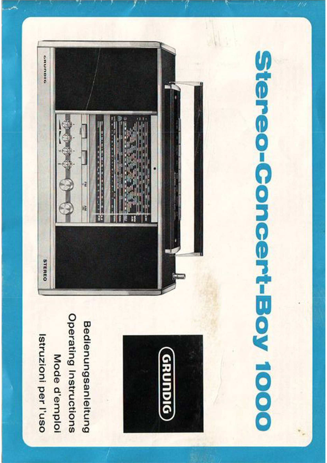 GRUNDIG STEREO CONCERT BOY 1000 User Manual