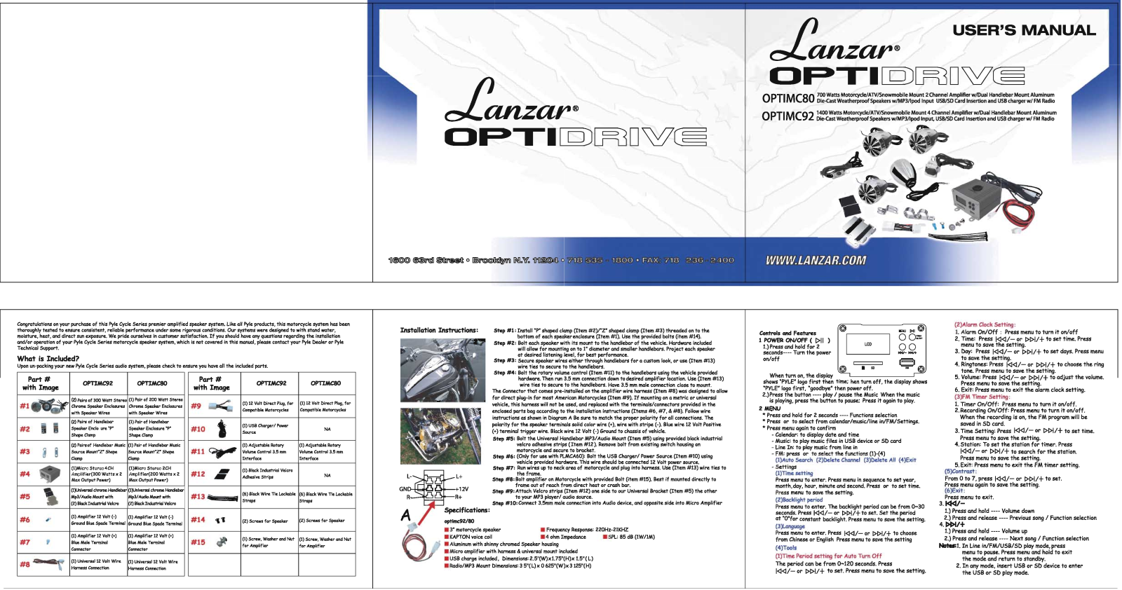 Lanzar OPTIMC92 Users Manual