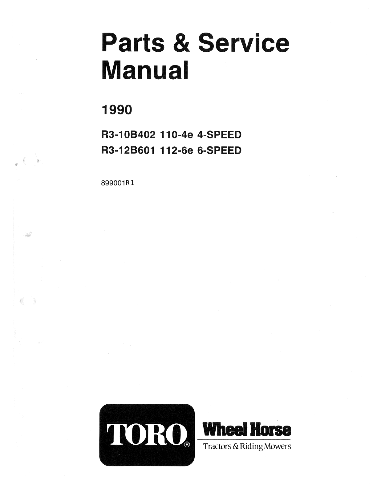 Toro R3-12B601 Parts Catalogue