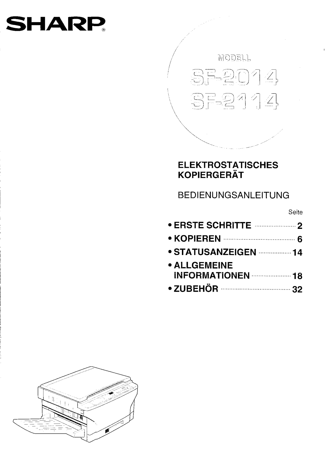 Sharp SF-2114, SF-2014 User Manual