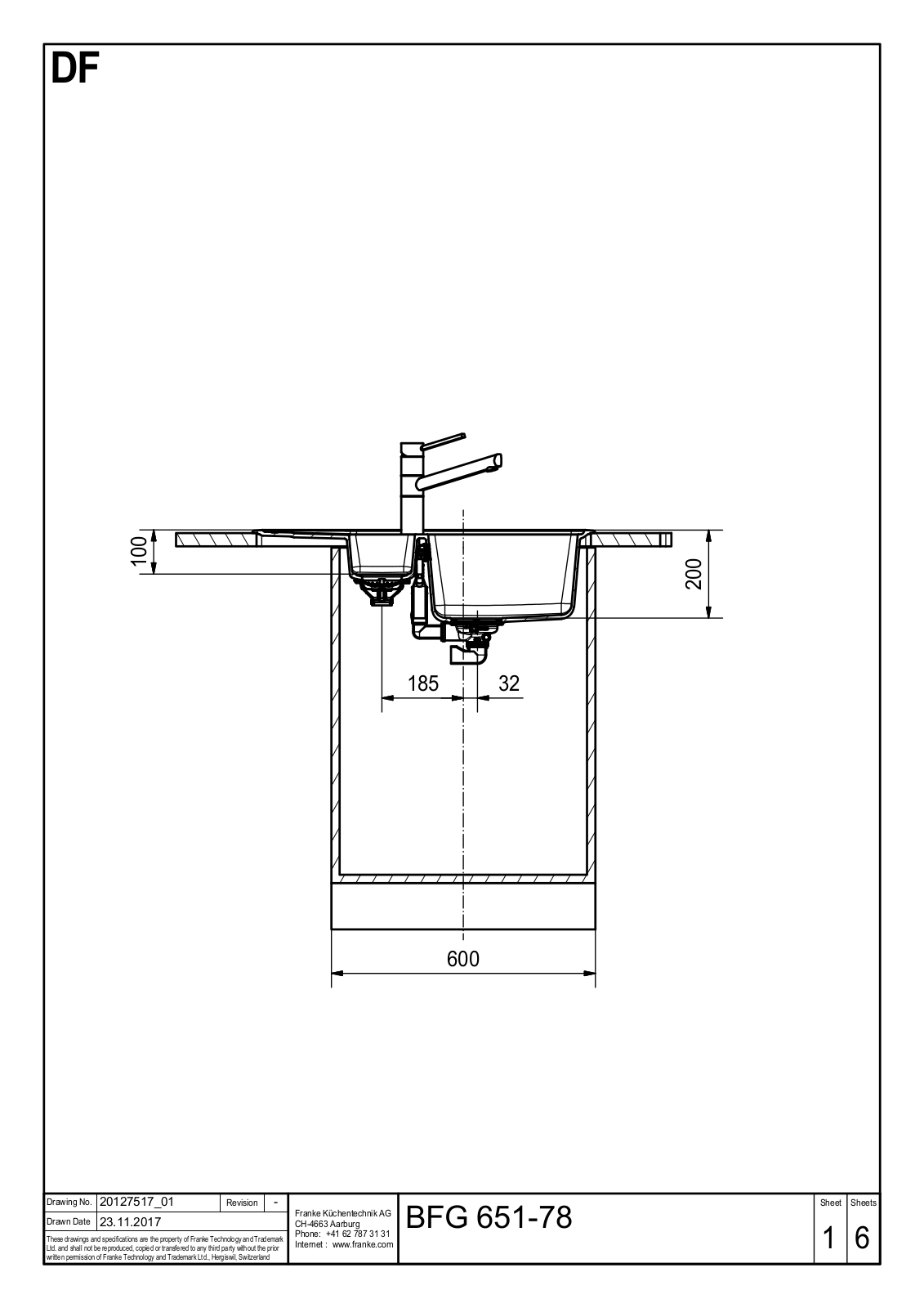 Franke BFG 651-78 Drawing