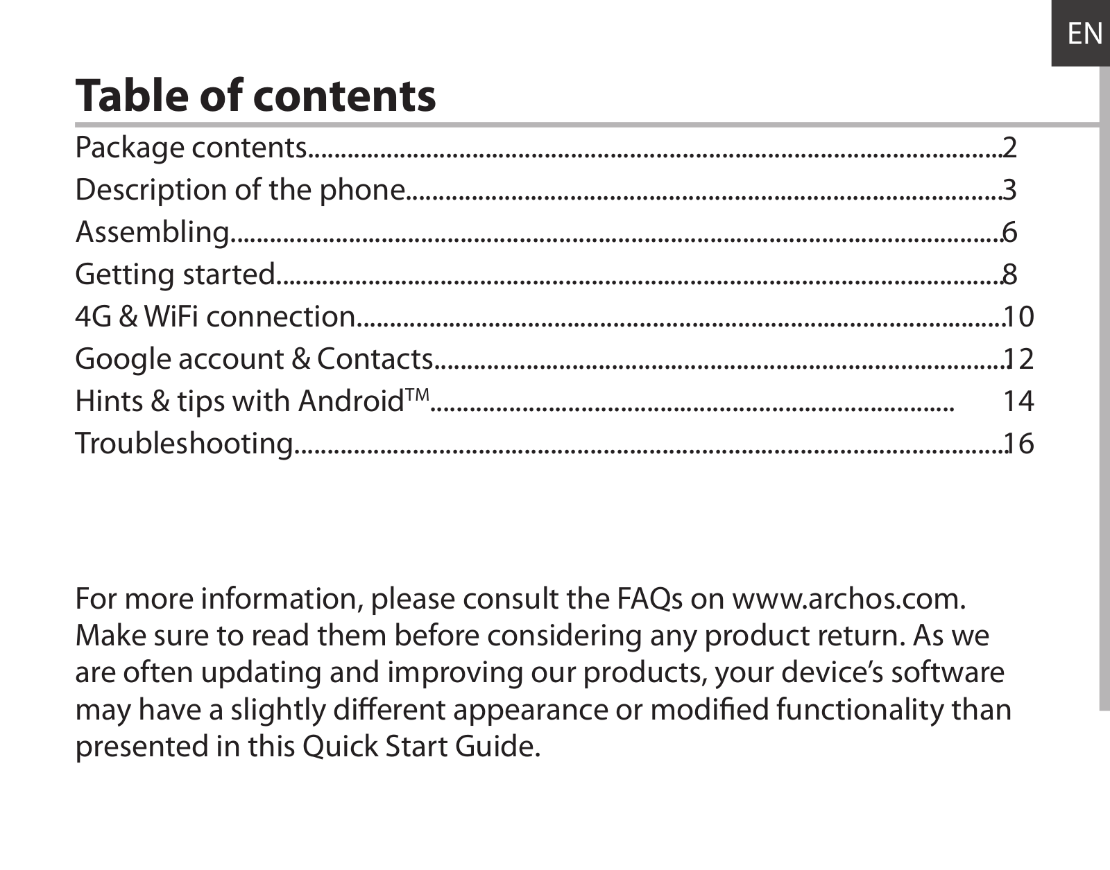 Archos 45 HELIUM User Manual