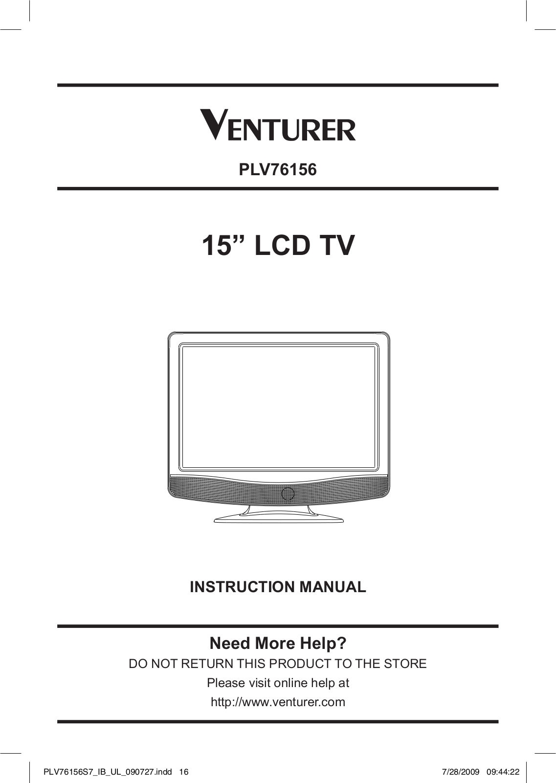 Venturer PLV76156 User Manual