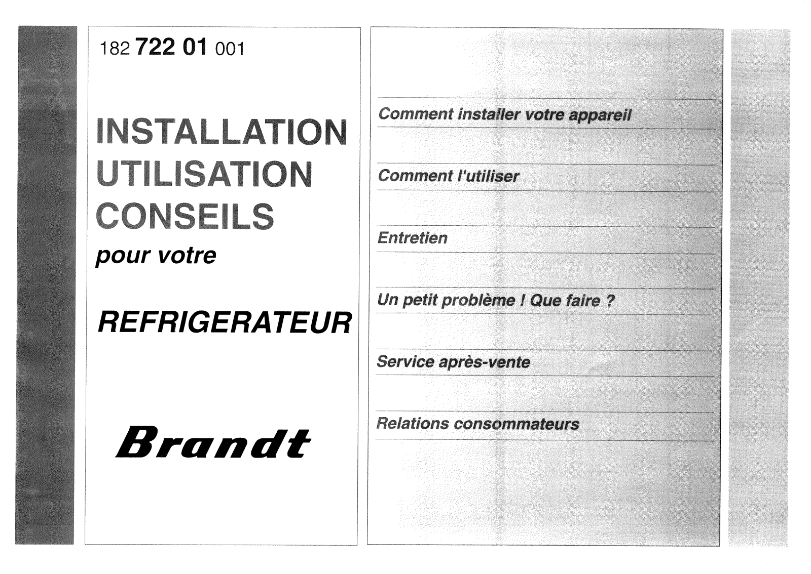 BRANDT RS243, RS2180, HRN24, HRN22, HFN2300 User Manual