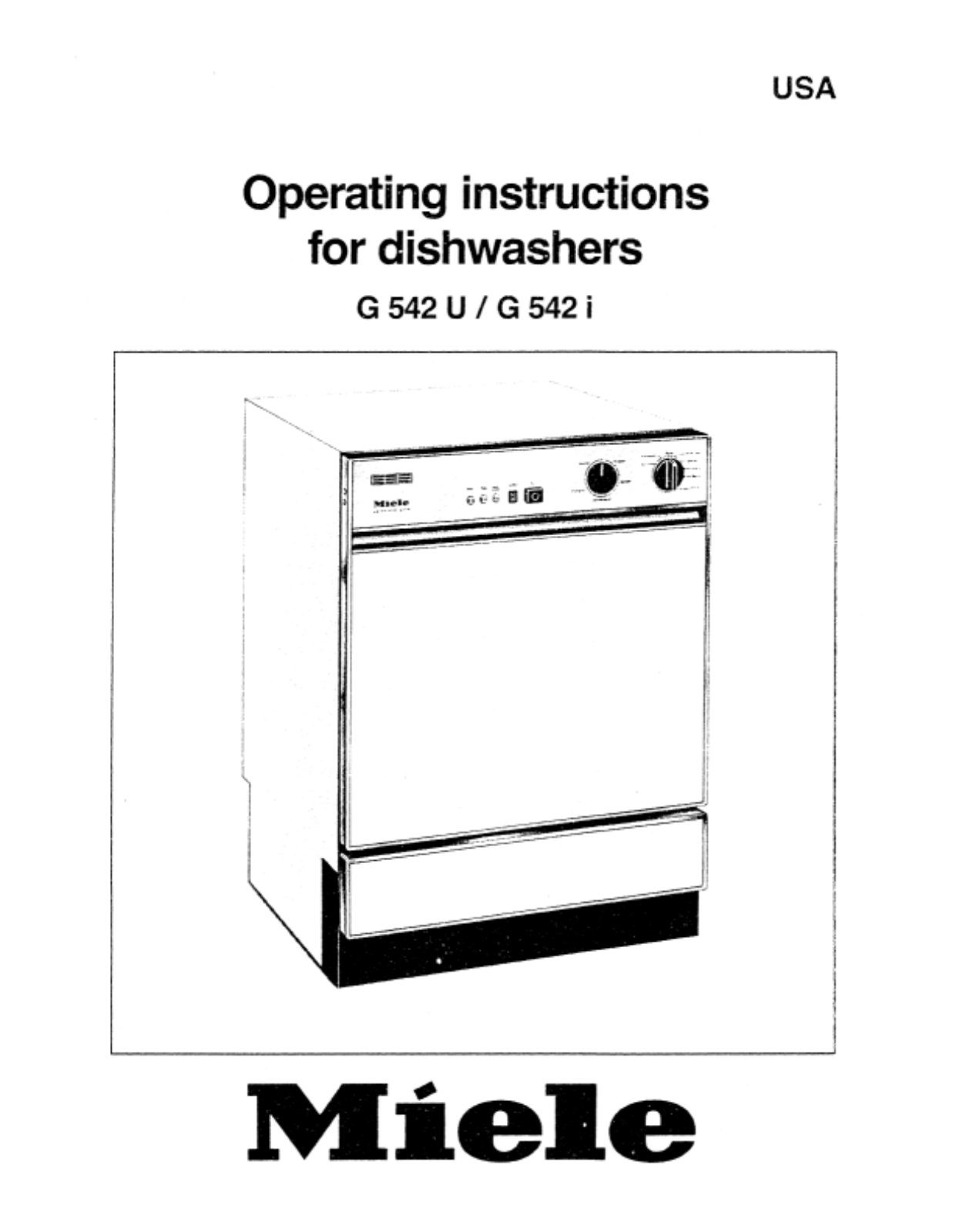 Miele G 542 Operating instructions