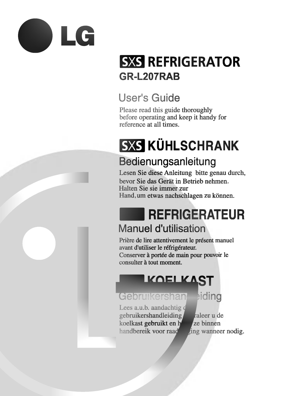 LG GR-L207DBRA User Guide