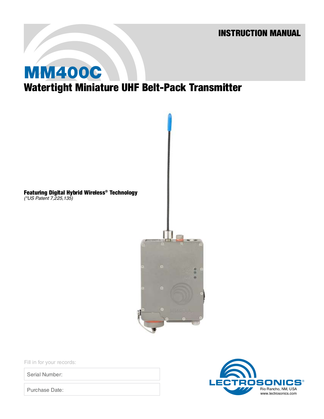 Lectrosonics MM400c User Manual