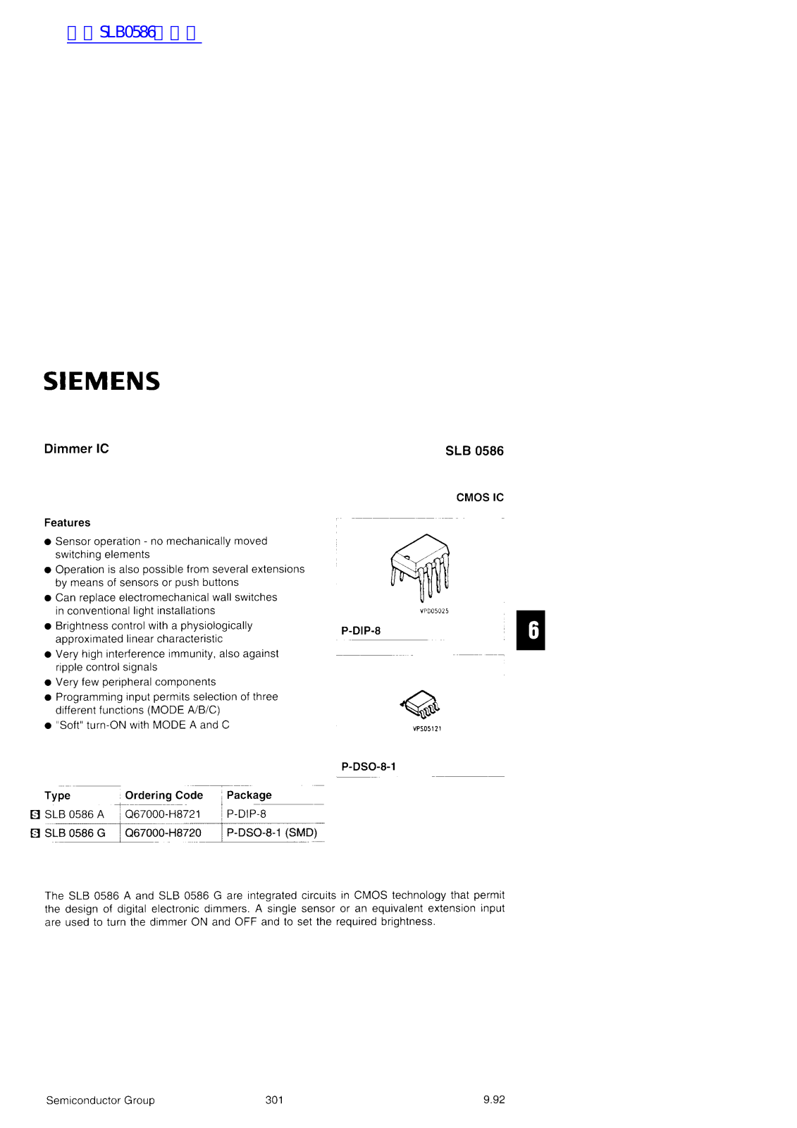 Siemens SLB0586 Technical data