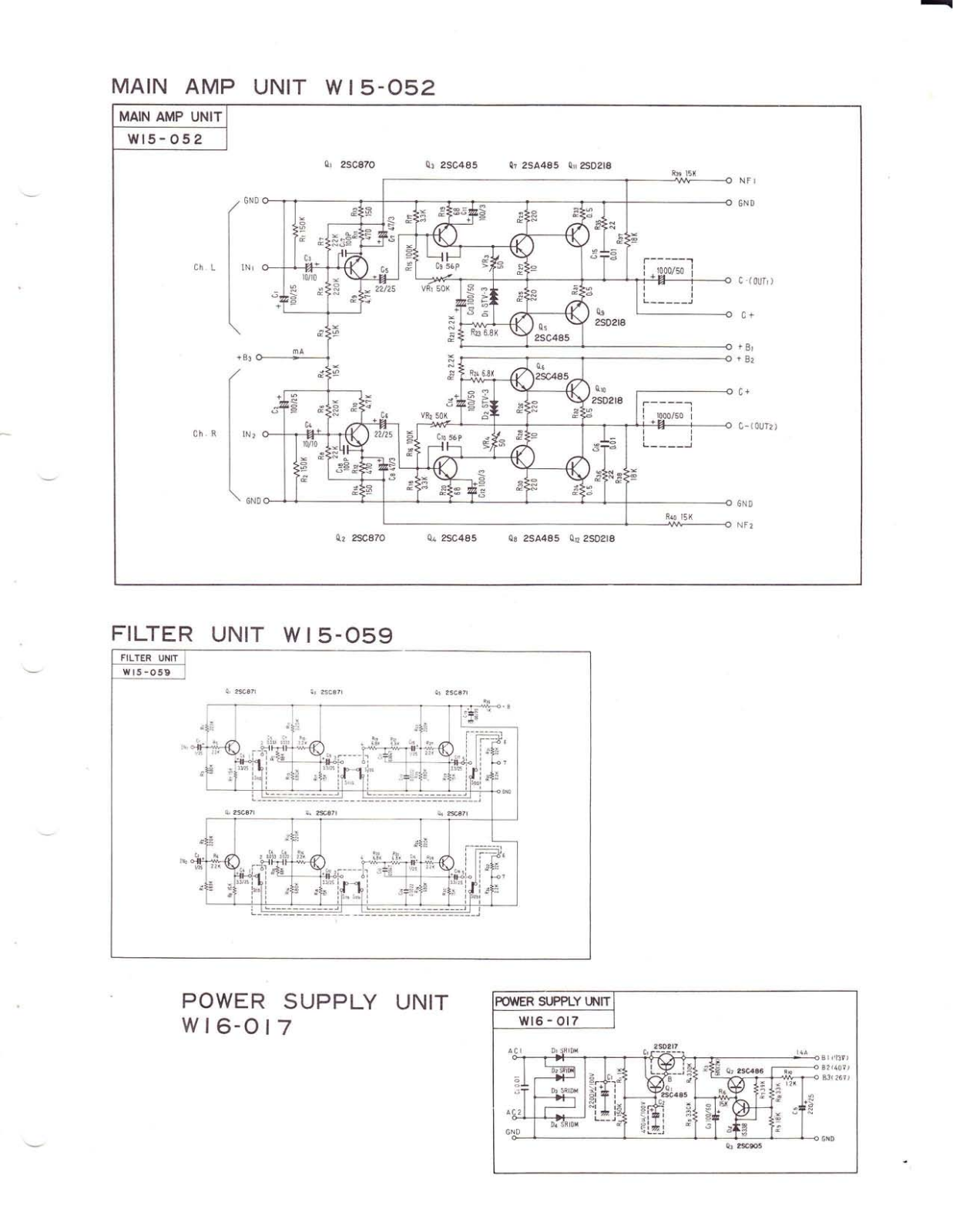 Pioneer W15-052, W15-059, W16-017 Schematic