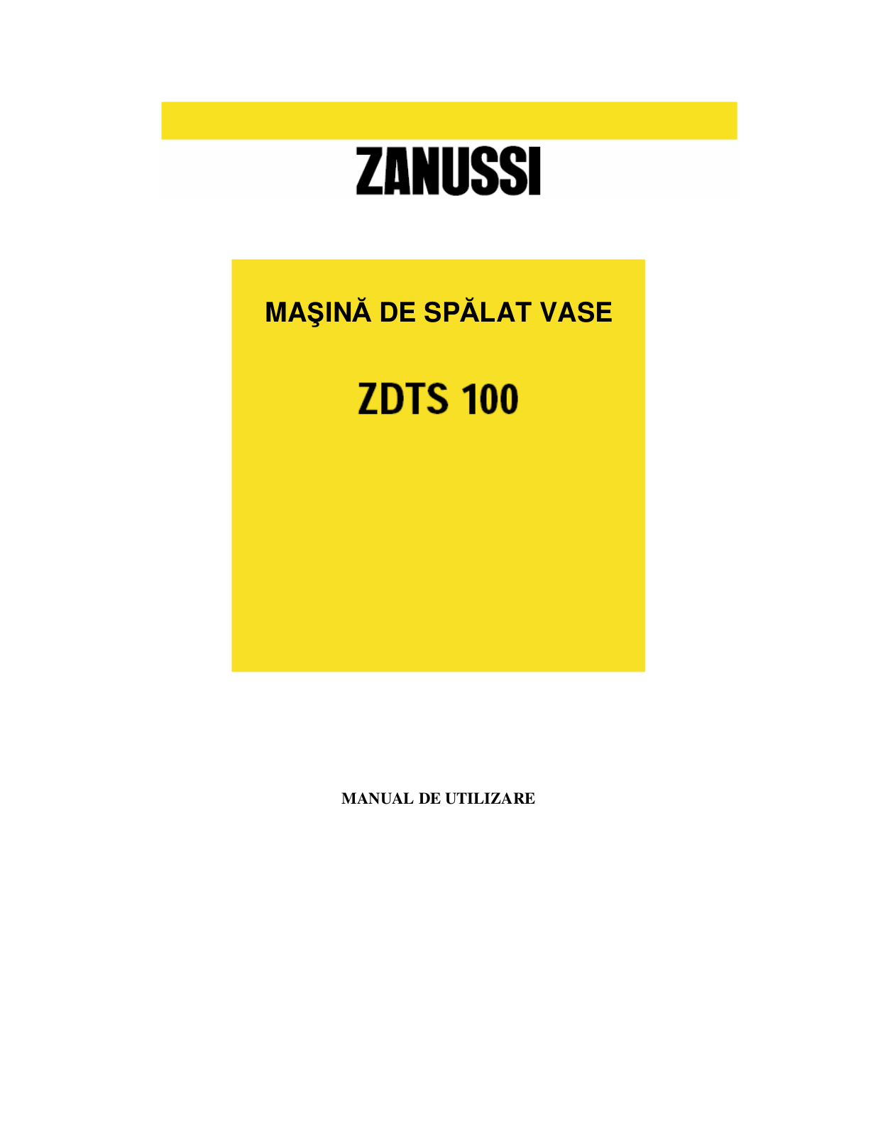 Zanussi ZDTS100 User Manual