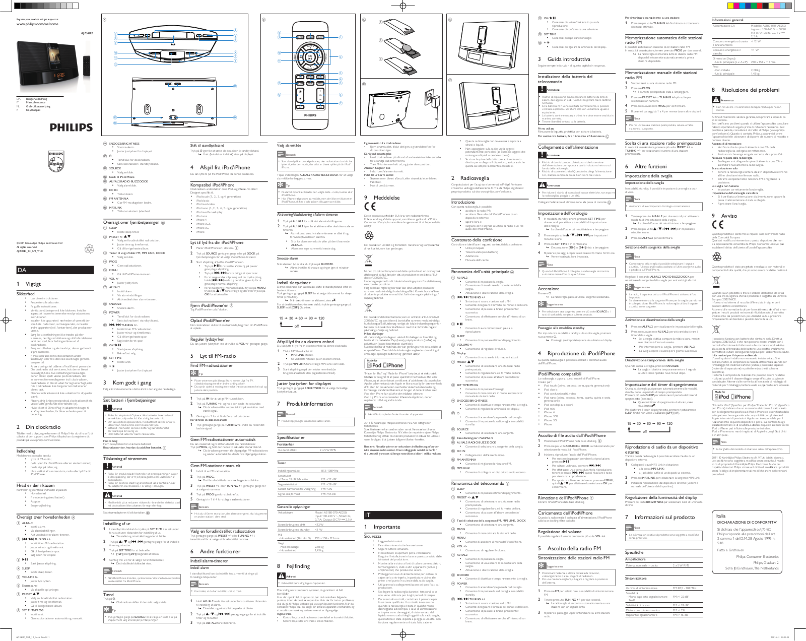 PHILIPS AJ7040D User Manual