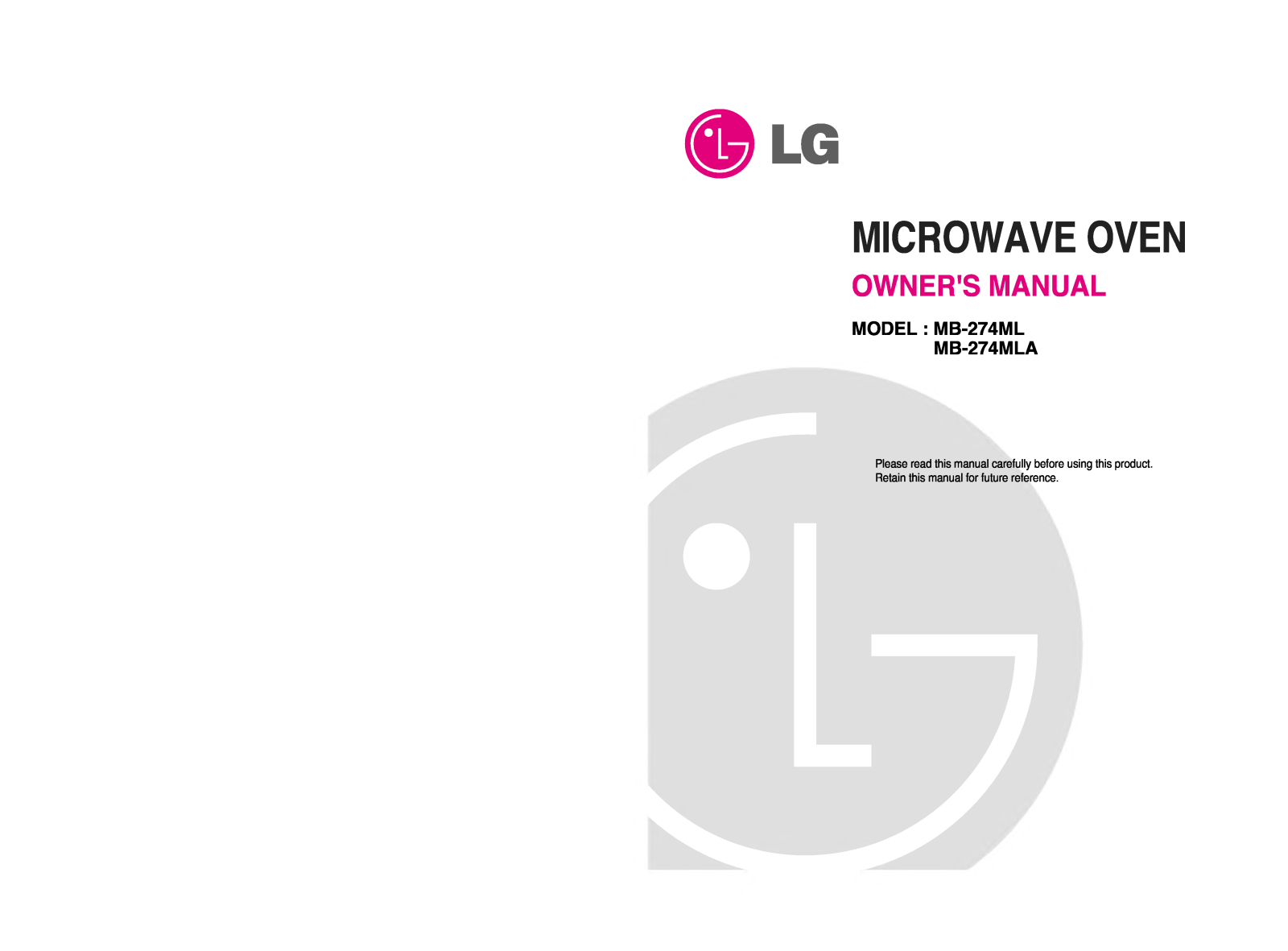 Lg MB-274MLA, MB-274ML Owners Manual