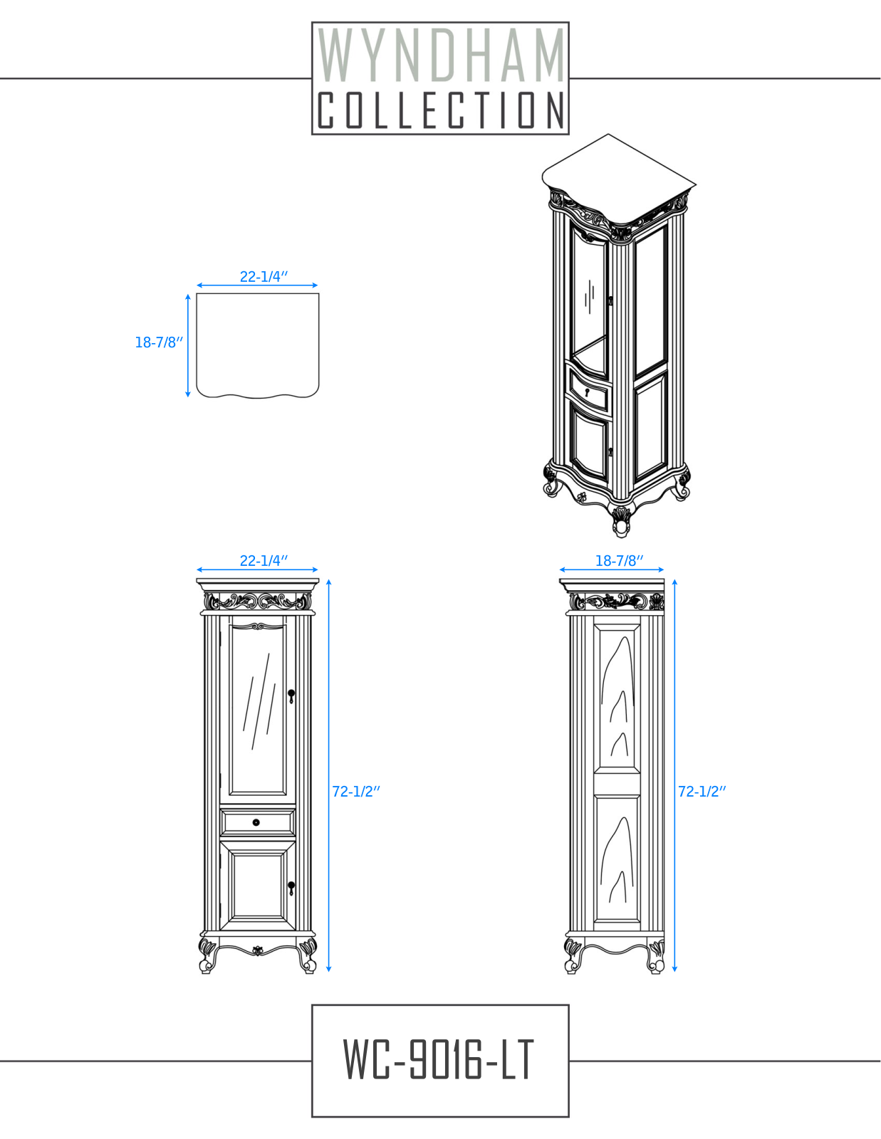 Wyndham Collection WCA9016LTCH Specifications