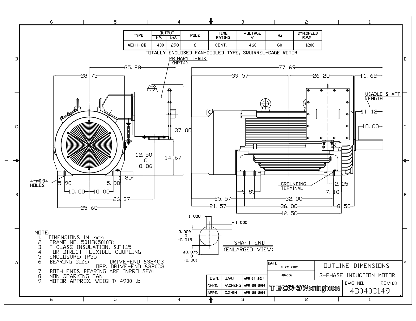 Teco HB4006 Reference Drawing